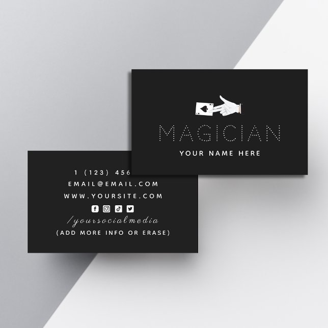 Magiker-trick Ace Card Black White Modern Visitkort (Skapare uppladdad)