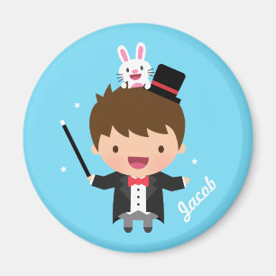 Magikerpojken Magi Kanin Trick Anpassad Magnet
