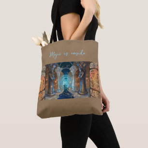 Magin är inuti fantasy magisk konst tygkasse