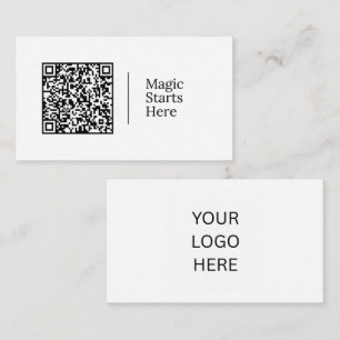 Magin Börjar Här Anpassningsbar QR-kod & Logo Visitkort