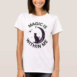 Magin finns inom mig Katt + Måne T Shirt