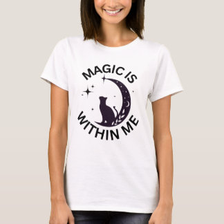 Magin finns inom mig Katt + Måne T Shirt