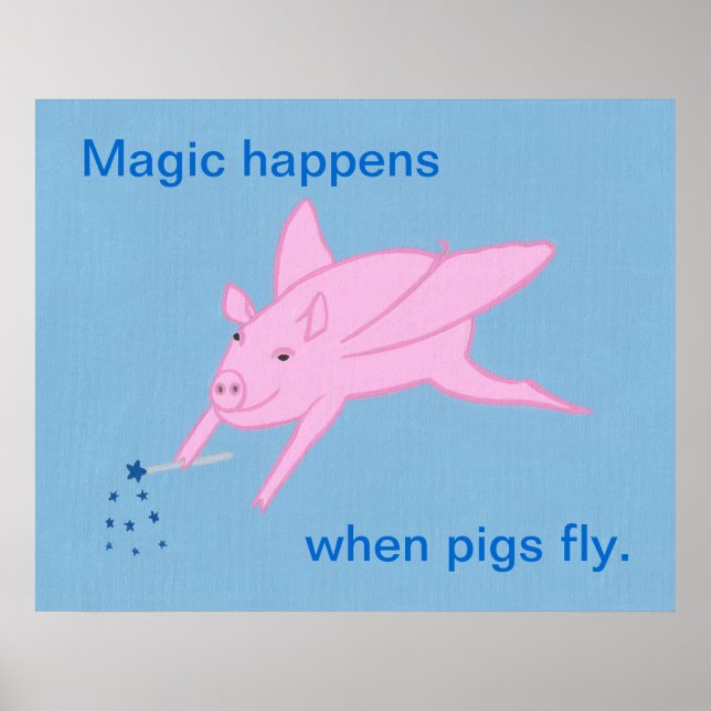 Magin händer när grisar flyger, affischer. poster (Framsidan)
