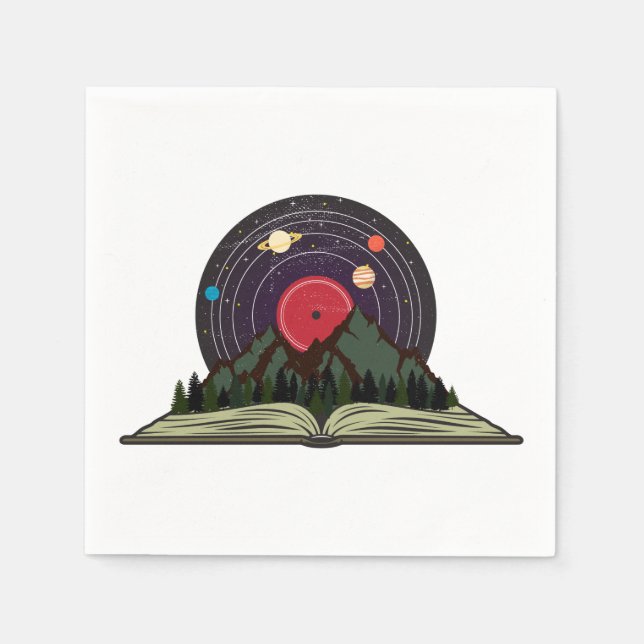 magin i bokar vintage vinylrekord pappersservett (Framsidan)