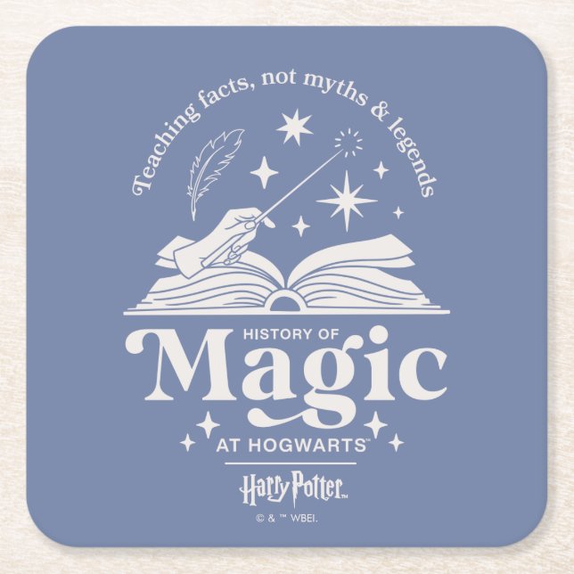 Magins historia på HOGWARTS™ Underlägg Papper Kvadrat (Framsidan)