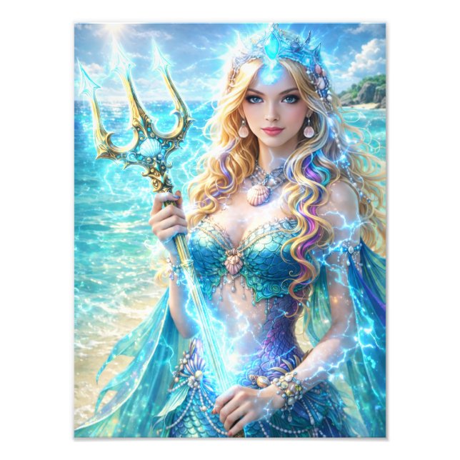 Magische Meeres-Göttin – Ozean Fantasy Poster (Framsidan)