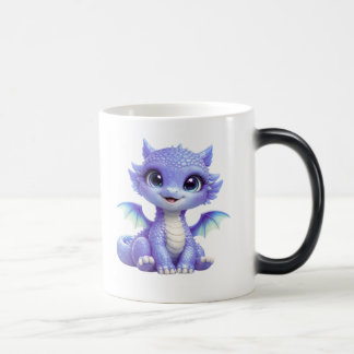 Magische Tasse mit einem süßen blauen Drachenbaby Magisk Mugg
