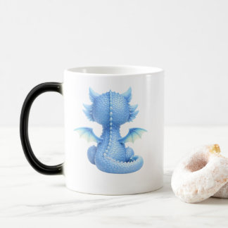 Magische Tasse mit einem süßen blauen Drachenbaby Magisk Mugg