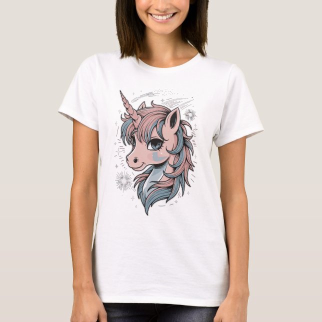 Magisches Einhorn mit Sternenglanz T Shirt (Framsida)
