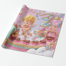 Magisk 3D Cupids valentinspresentfabriksscen Presentpapper