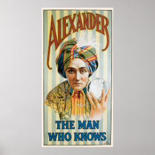 Magisk affisch för vintage, Alexander, manen som