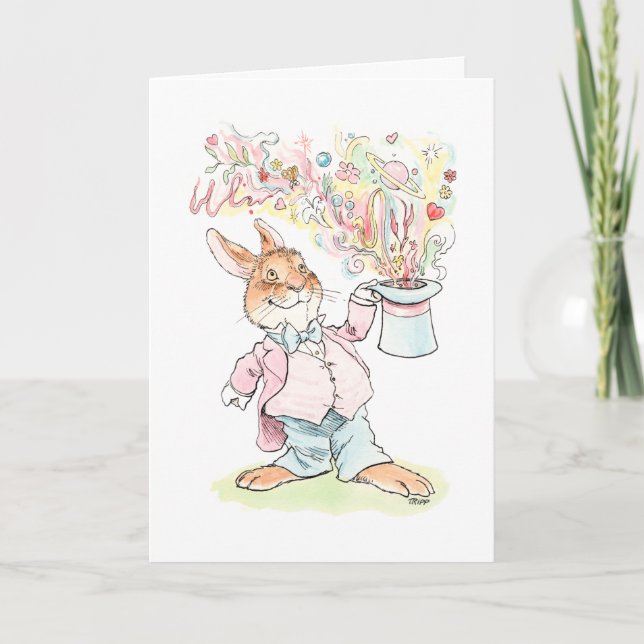 Magisk Alla hjärtans dag-kanin-kort Kort (Framsida)