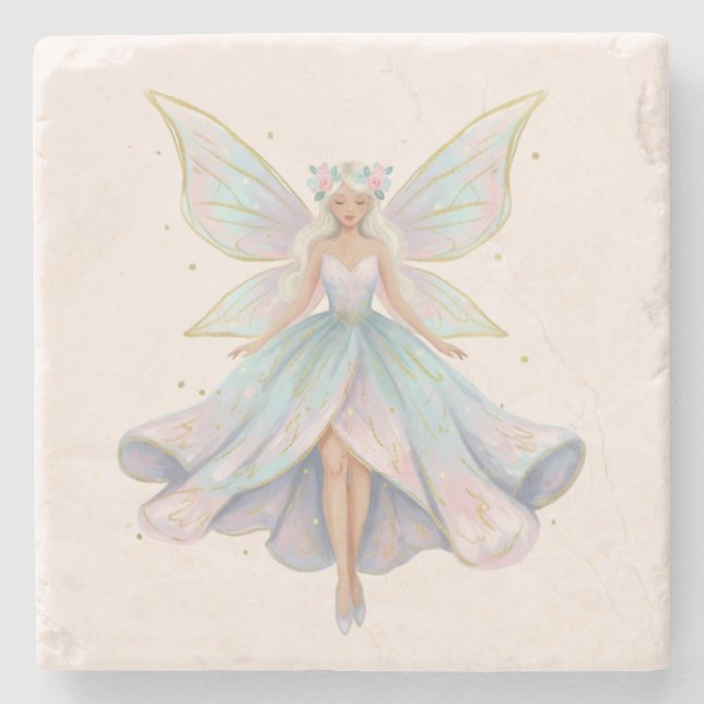 Magisk ängel fe pastel färger stenunderlägg (Framsidan)