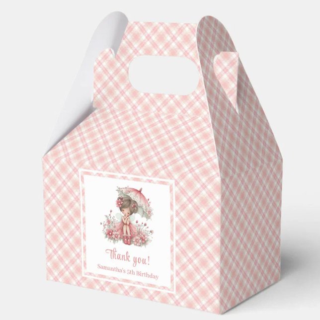 Magisk Änglar Rosa Blommig Flickfödelsedag  Presentaskar (Magical Fairy Blush Pink Floral Girl Birthday Favor Box)