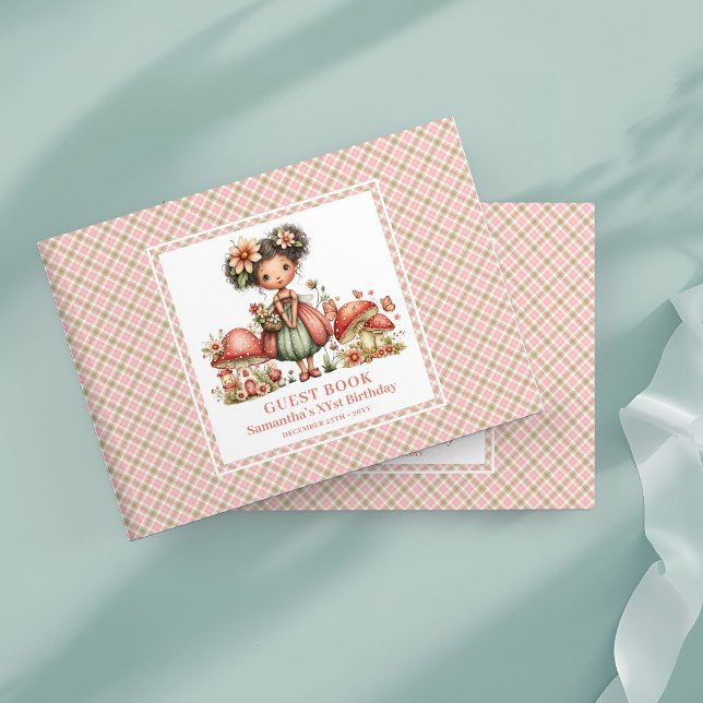 Magisk Änglar Rosa Flickas Födelsedags Gästbok (Magical Fairy Blush Pink Girl Birthday Guest Book)