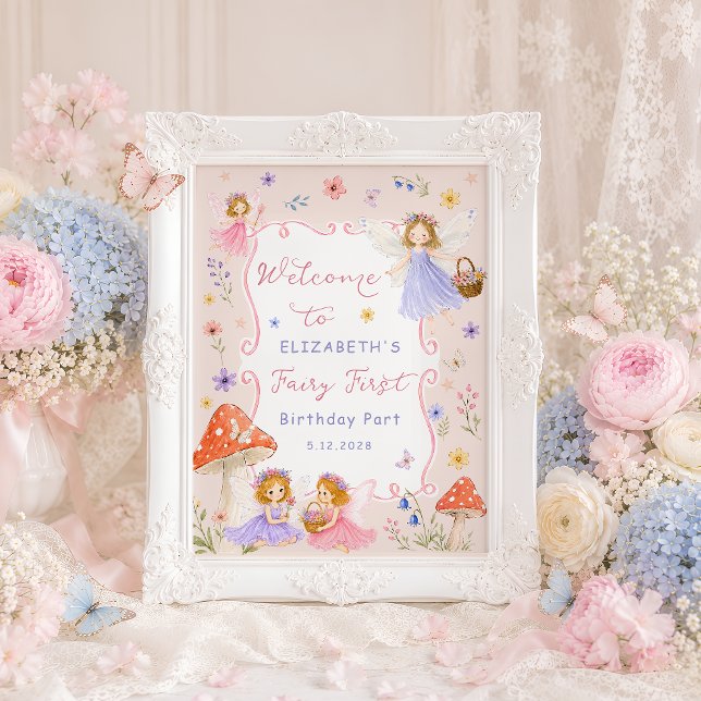 Magisk Ängsblomma Flickor Födelsedagsfirande Poster (Skapare uppladdad)