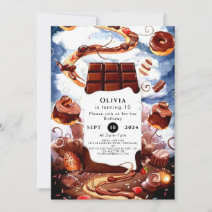 Magisk Anpassningsbar Chocolate Birthday Inbjudningar