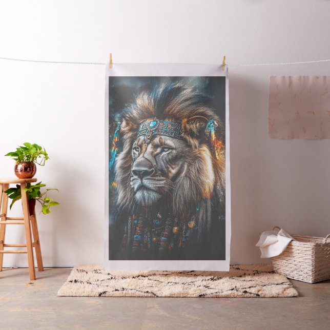 Magisk artistiskt nedtryckt Lejon Tyg (In Situ)