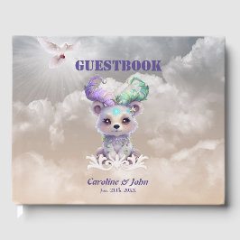 Magisk björn unge i pastel glitter. gästböcker