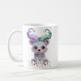Magisk björn unge i pastel glitter. kaffemugg
