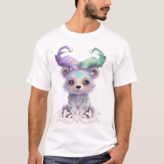Magisk björn unge i pastel glitter. t shirt (Framsida)
