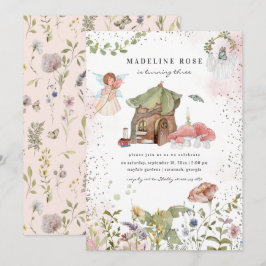 Magisk blomfair prinsessa födelsedagsfest inbjudningar