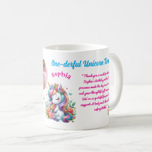 Magisk Blommig Enhörning Barnkalas Streckkod Förmå Kaffemugg
