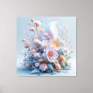 Magisk blomster scen med lysande rosor canvastryck