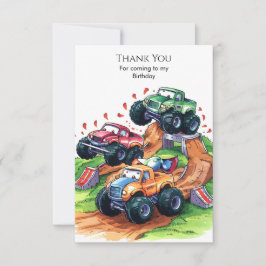 Magisk Boho Monster Truck Födelsedag Tack Kort