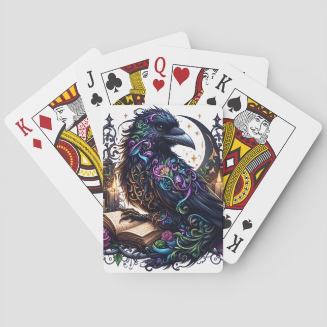 Magisk Bokslukande Korp Casinokort (Baksidan)