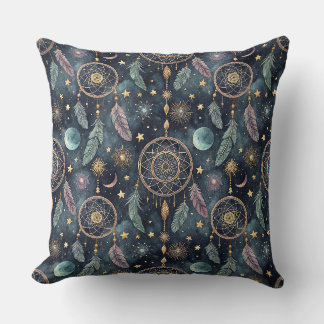 Magisk Celestial Drömfångare Stjärnklar Natt Mönst Kudde