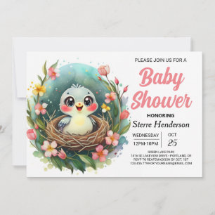 Magisk Chic Colibri Bird Baby Shower Inbjudningar