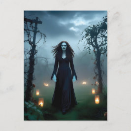 Magisk, Creepy Witch i en Decrepit Garden Vykort