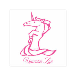 Magisk Cute Monogram Z Unicorn Zoe eller Din text Självfärgande Stämpel