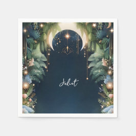 Magisk Dröm Mystiska Stjärnor Måne Bröllopsdusch Pappersservett