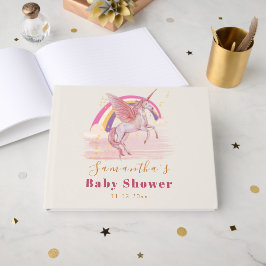 Magisk Enhörning Baby Shower-fest Gästböcker