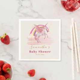 Magisk Enhörning Baby Shower-fest Pappersservett