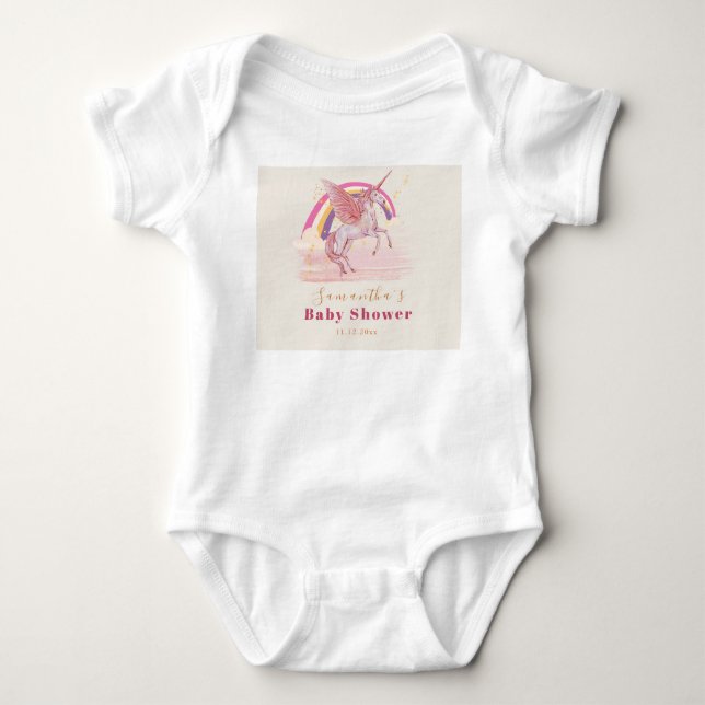 Magisk Enhörning Baby Shower-fest T Shirt (Framsida)