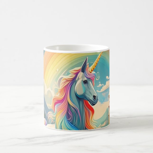 Magisk Enhörning Fantasi Konst Mythiskt Väsen Kaffemugg (Center)