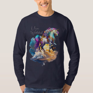 Magisk Enhörning Fantasy moln romantik födelsedag T Shirt