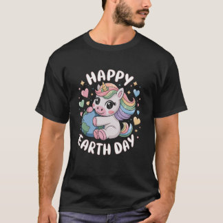 Magisk Enhörning Glad Jordens Dag Groovy Miljövänl T Shirt