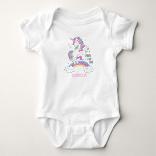 Magisk enhörning i rosa och silver glitter flicka t shirt