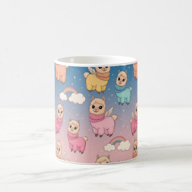 Magisk Enhörning och Stjärnmönsterdesign Kaffemugg (Center)