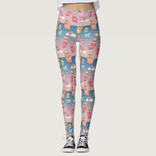 Magisk Enhörning och Stjärnmönsterdesign Leggings