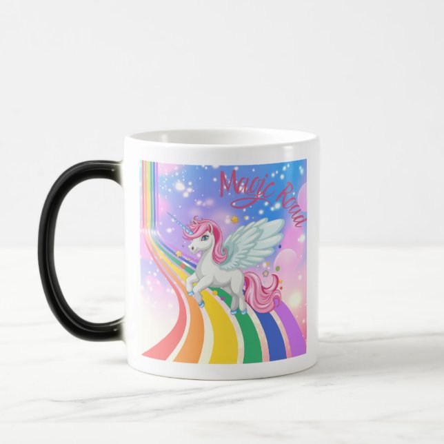 Magisk Enhörning Pegasus Regnbågsvägen Kaffemugge Mugg (Vänster)