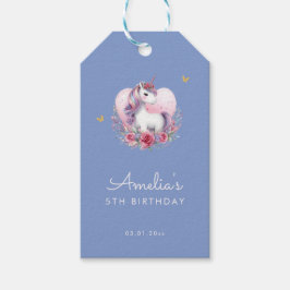 Magisk Enhörning Rosa Guld Elegant Födelsedag Presentetikett