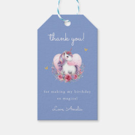 Magisk Enhörning Rosa Guld Elegant Födelsedagspres Presentetikett