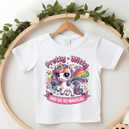 Magisk Enhörning Småbarn Snygg Snällig Rosa Regnbå T Shirt