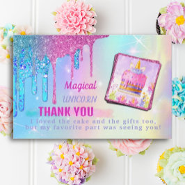 Magisk Enhörning Tacksamhetskort Tack Kort