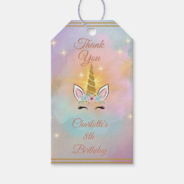 Magisk Enhörningsflickas Födelsedag Presentetikett